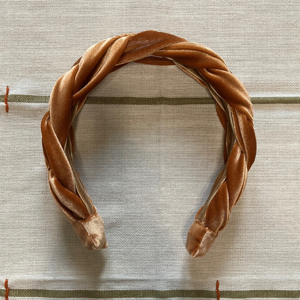 Iris Atelier Couture Braided Velvet Headband